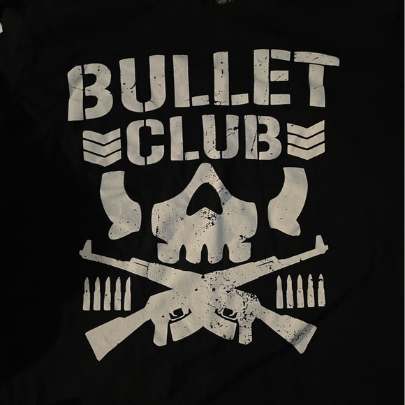 Shirts 32 Bullet Club Black Skull And Cross Bow Pro Wrestling Tee